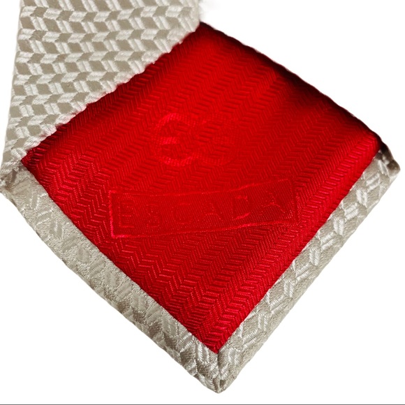 Escada Men’s Woven Silk Tie Gray EUC - Picture 7 of 9